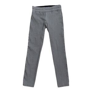 TAKARA Womens Size Medium Black White Patterned Pull On Skinny Ankle Pants